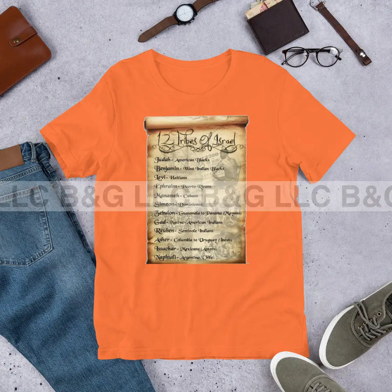 12 Tribes Of Israel Unisex T-Shirt Orange / Xs T-Shirt