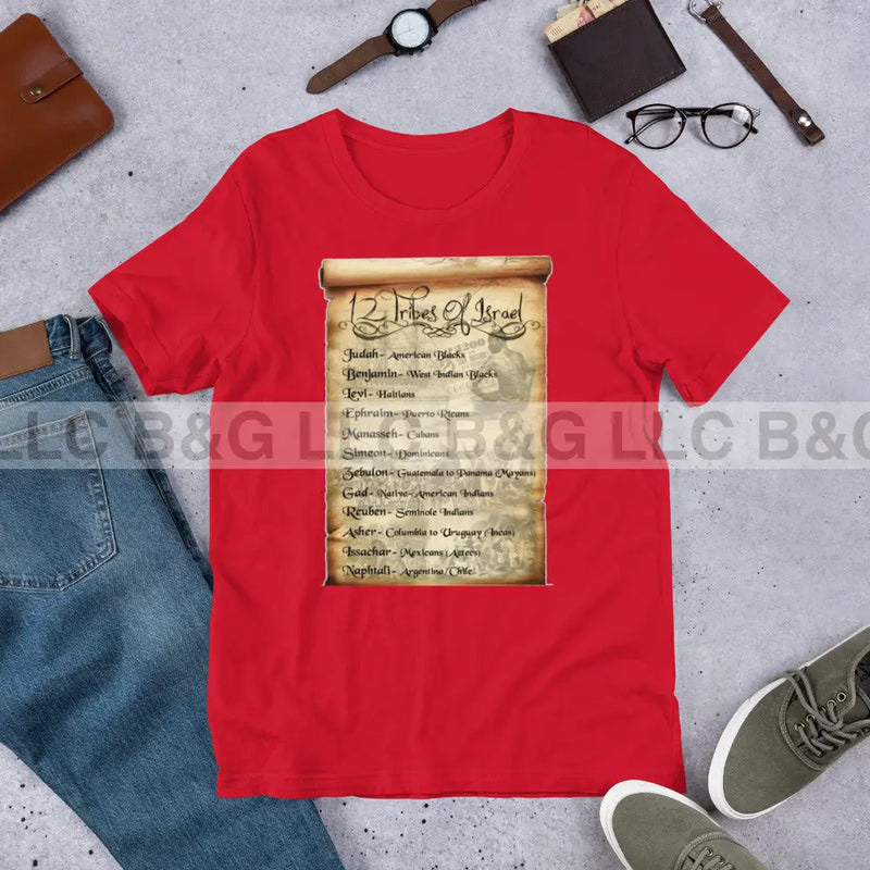 12 Tribes Of Israel Unisex T-Shirt Red / Xs T-Shirt