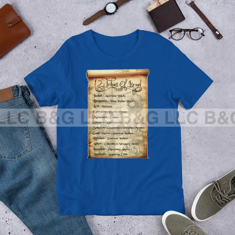 12 Tribes Of Israel Unisex T-Shirt True Royal / S T-Shirt