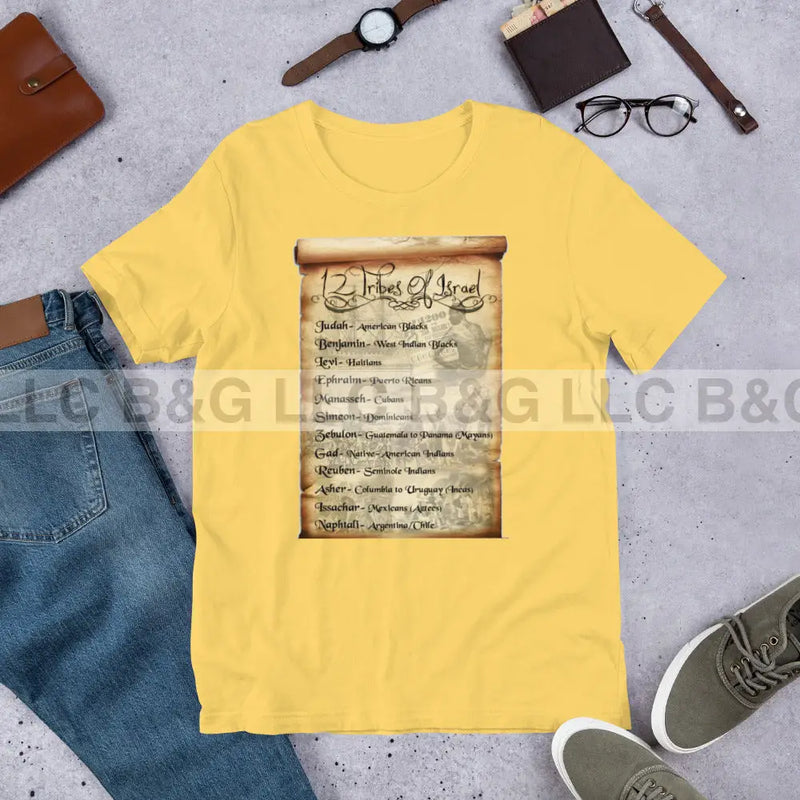 12 Tribes Of Israel Unisex T-Shirt Yellow / S T-Shirt