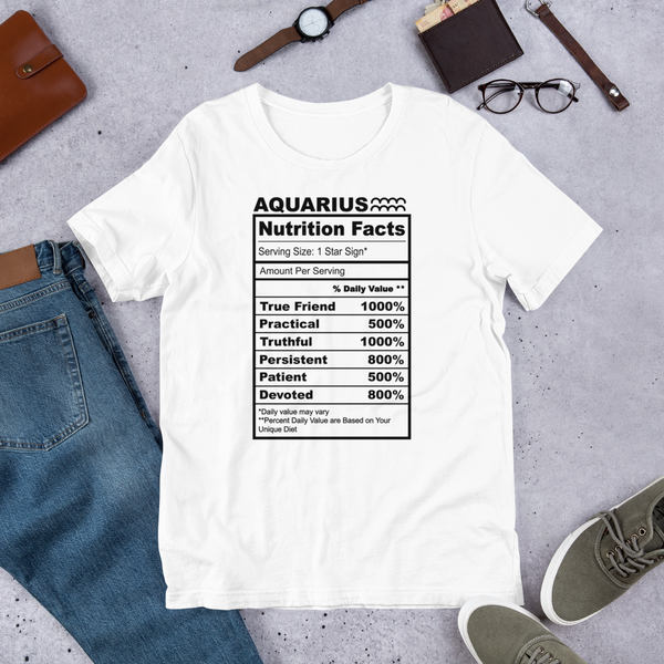Aquarius Nutrition Facts T Shirt