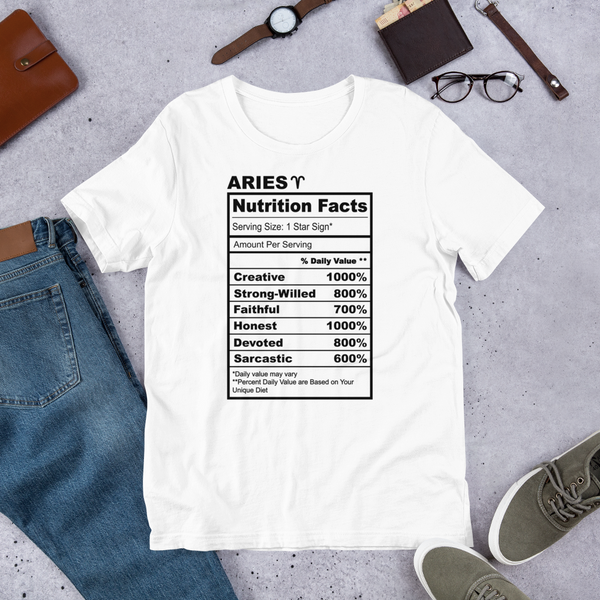 Aries Nutrition Facts T Shirt