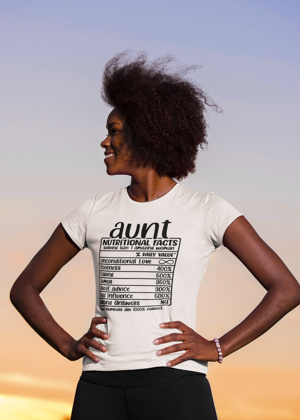Aunt Nutritional Facts Unisex t-shirt