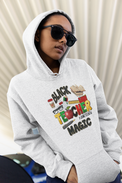 Black Teacher Magic Unisex eco raglan hoodie
