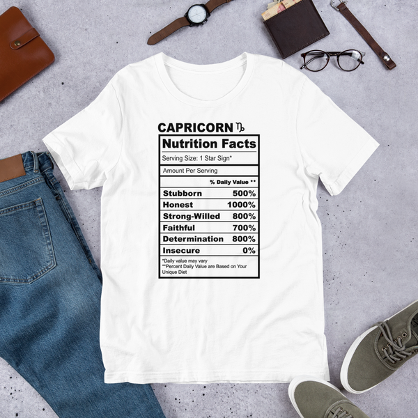 Capricorn Nutrition Facts T Shirt