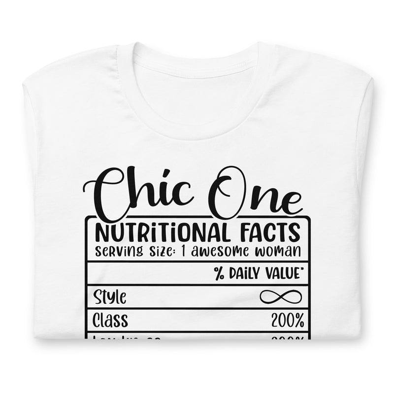 Chic One Nutritional Facts Unisex t-shirt