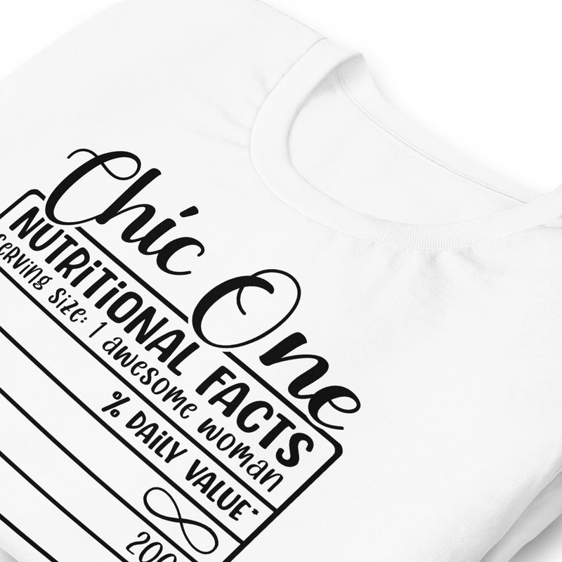 Chic One Nutritional Facts Unisex t-shirt