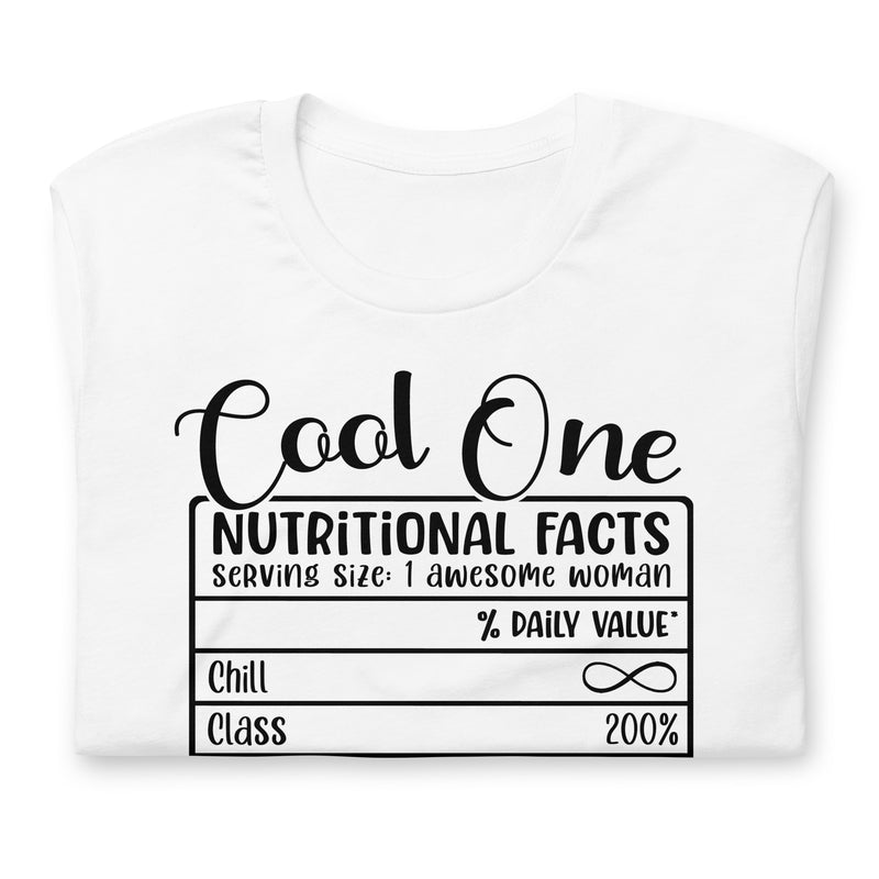 Cool One Nutritional Facts Unisex t-shirt