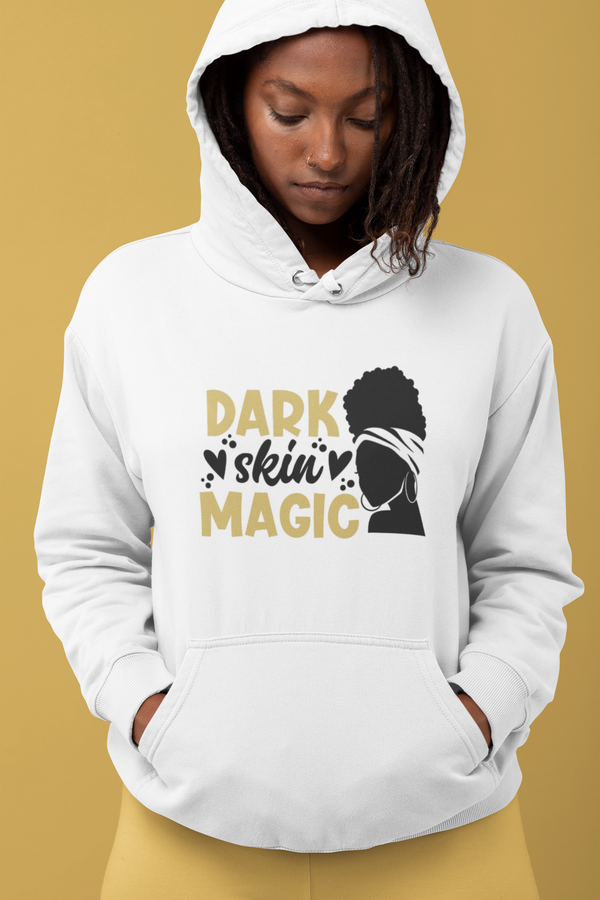 Dark Skin Magic Unisex eco raglan hoodie