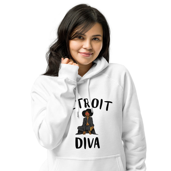 Detroit Diva Unisex eco raglan hoodie