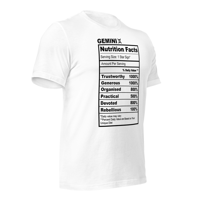 Gemini Nutrition Facts T Shirt