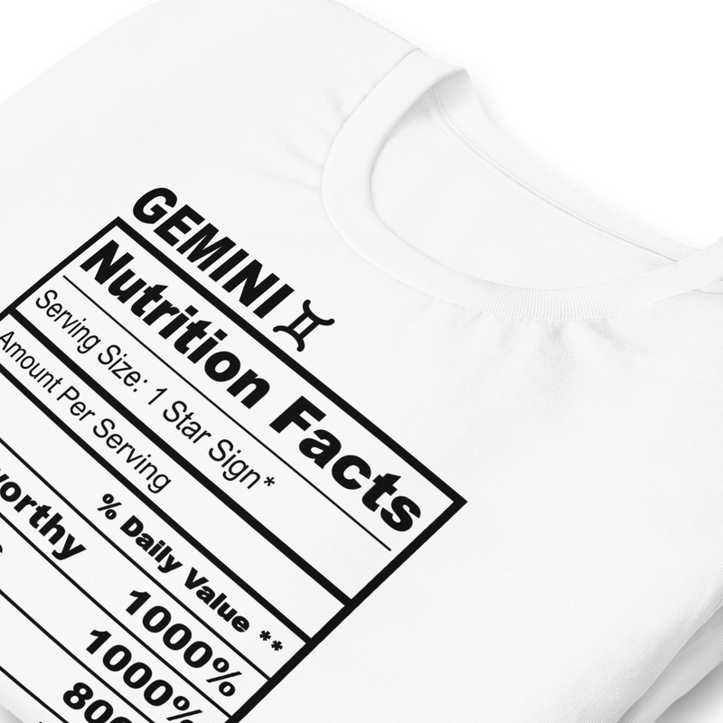 Gemini Nutrition Facts T Shirt