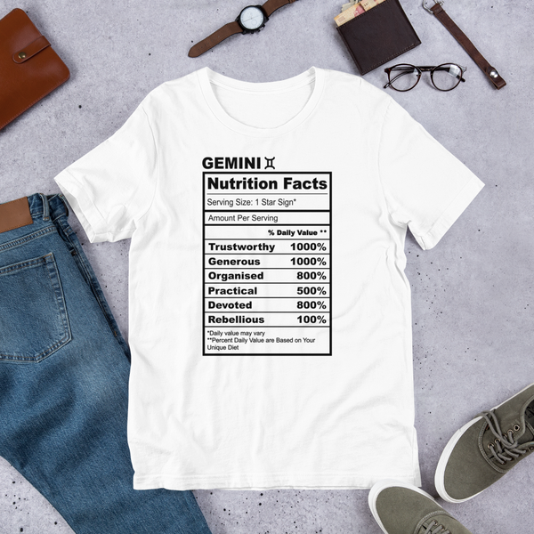 Gemini Nutrition Facts T Shirt