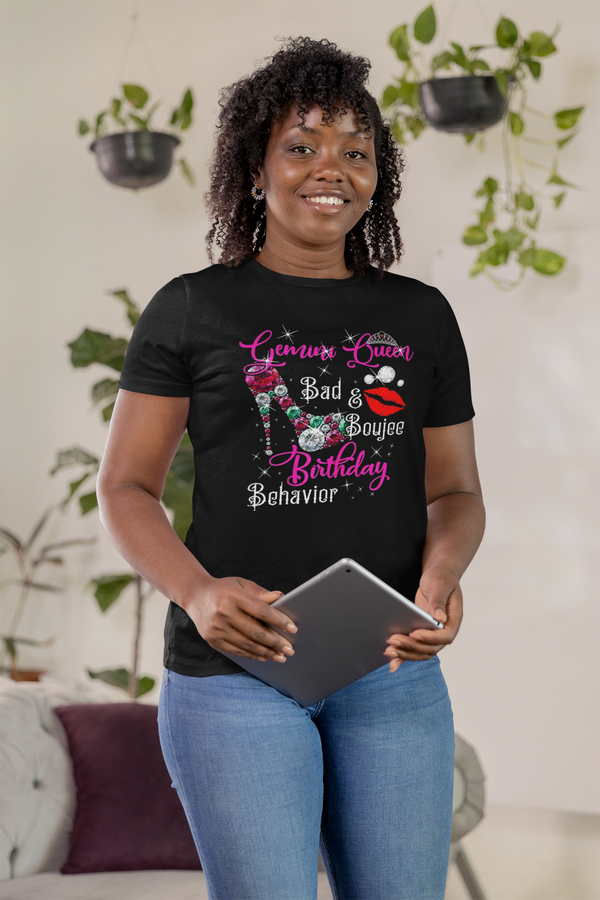 Gemini Queen Bad & Boujee Birthday Behavior Women's Relaxed T-Shirt