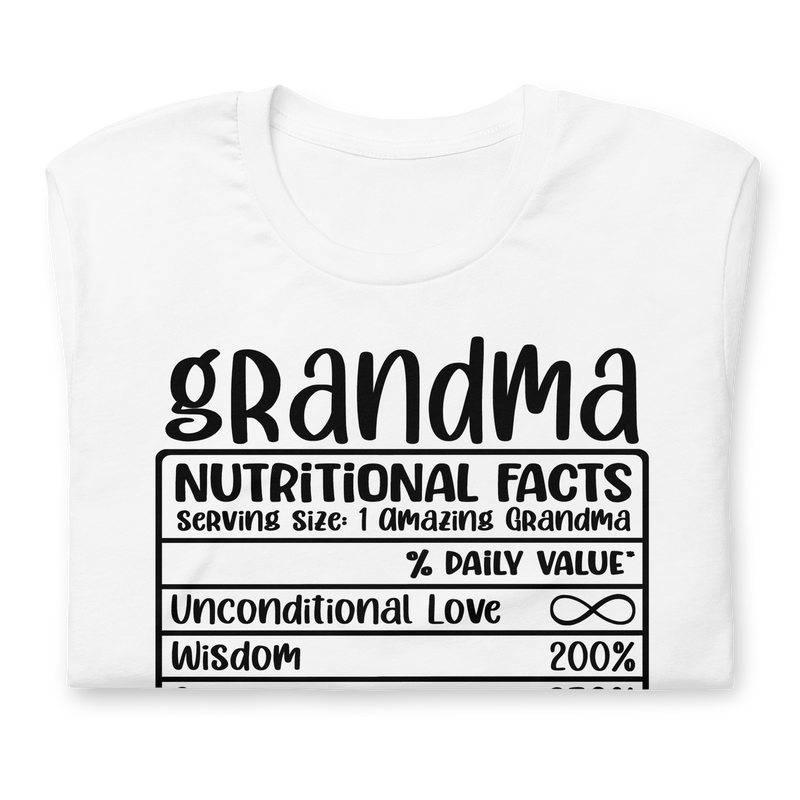 Grandma Nutritional Facts Unisex t-shirt