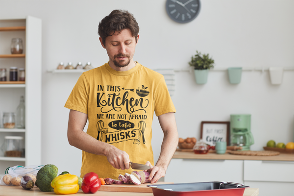 In this Kitchen We Are Not Afraid To Take Whisks Unisex t-shirt