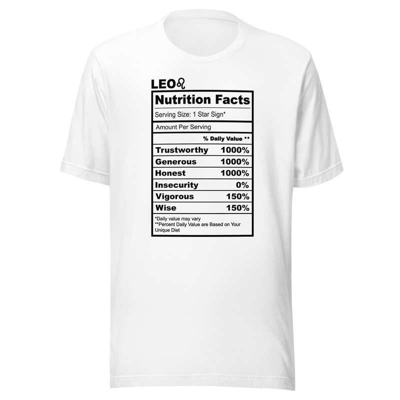 Leo Nutrition Facts T Shirt