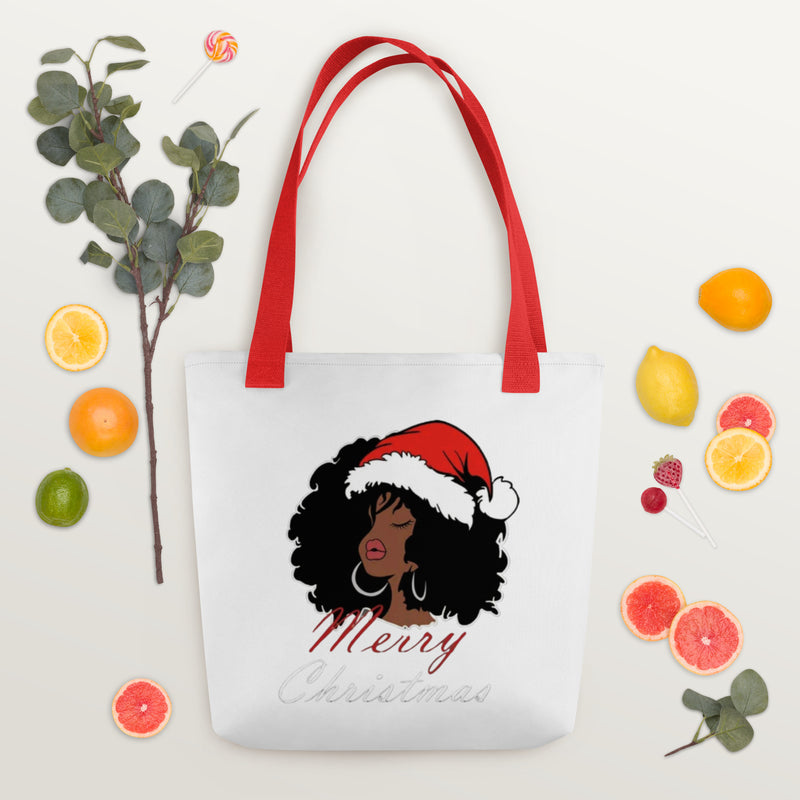 Black Girl Merry Christmas Tote bag