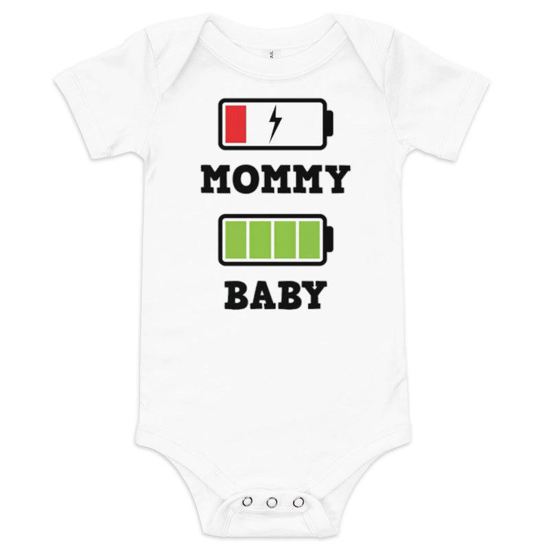 Mommy Baby Batteries Baby short sleeve one piece
