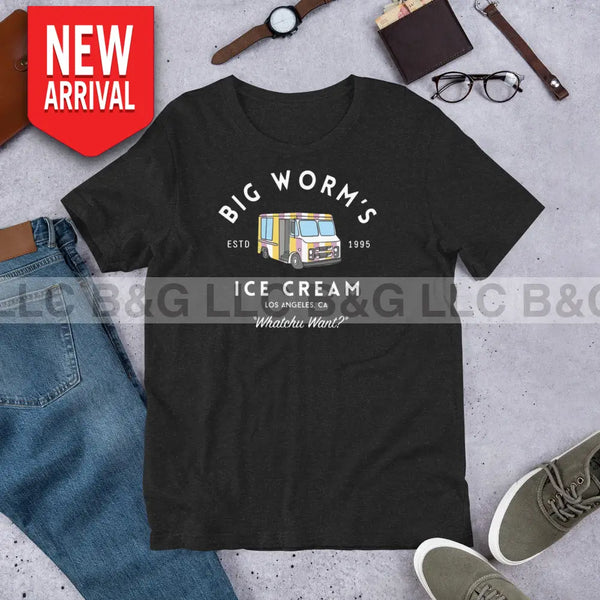 Big Worm’s Ice Cream Unisex T-Shirt Black Heather / Xs