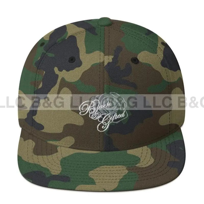 Black & Gifted Apparel: 4 US BY US - Snapback Hat - Black/Grey hat Black & Gifted LLC Green Camo 