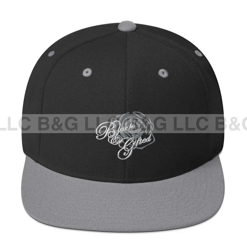 Black & Gifted Apparel: 4 US BY US - Snapback Hat - Black/Grey hat Black & Gifted LLC Black/ Silver 