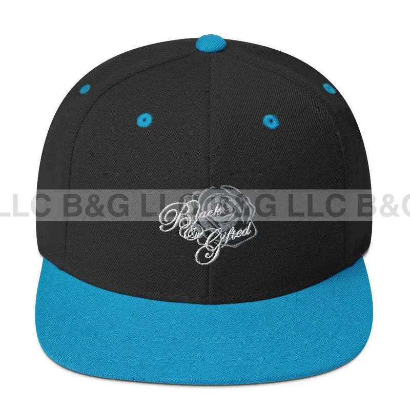 Black & Gifted Apparel: 4 US BY US - Snapback Hat - Black/Grey hat Black & Gifted LLC Black/ Teal 