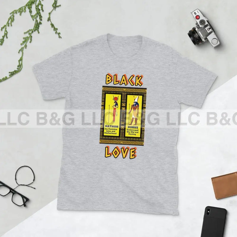 Black Love Nubian T-Shirt Black & Gifted LLC Sport Grey S 