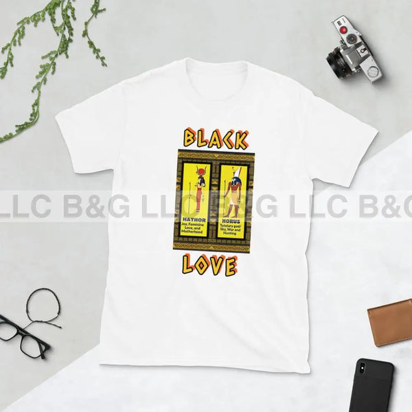 Black Love Nubian T-Shirt Black & Gifted LLC White S 