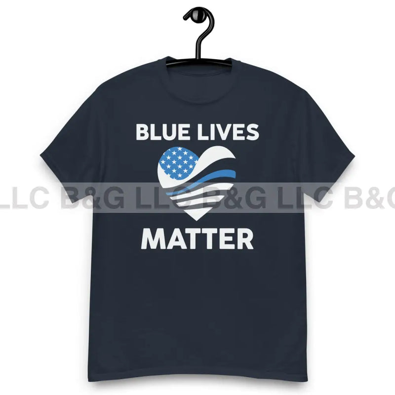 Blue Lives Matter Heart Men's classic tee