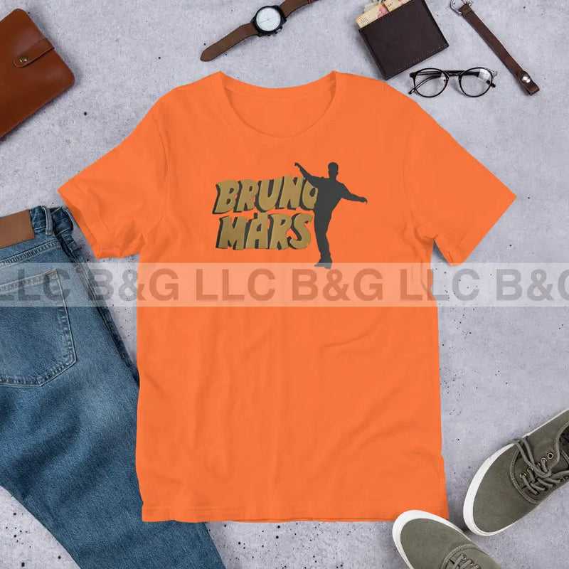 Bruno Mars Unisex T-Shirt Orange / Xs