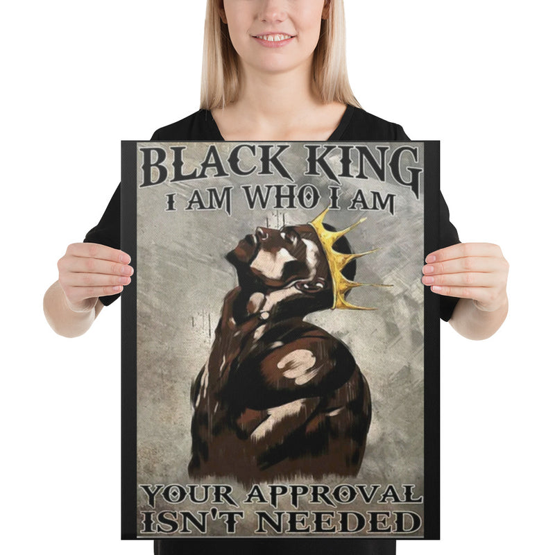 Black King I Am Who I Am Canvas