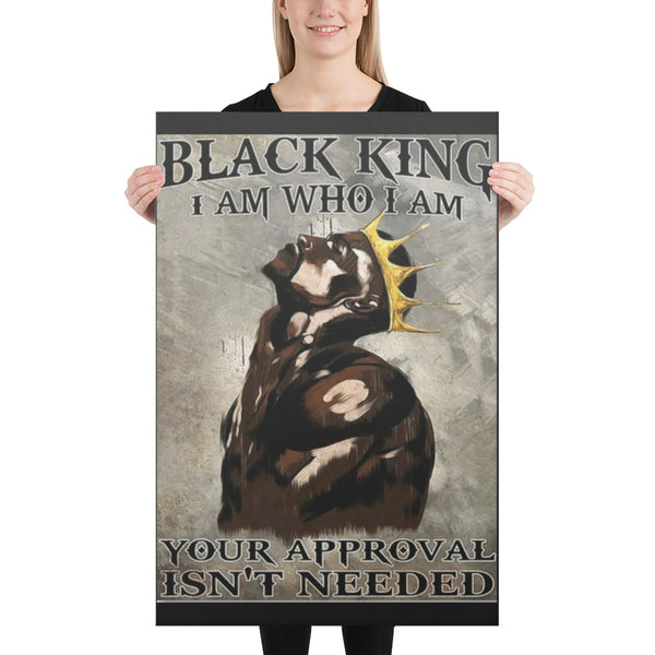 Black King I Am Who I Am Canvas