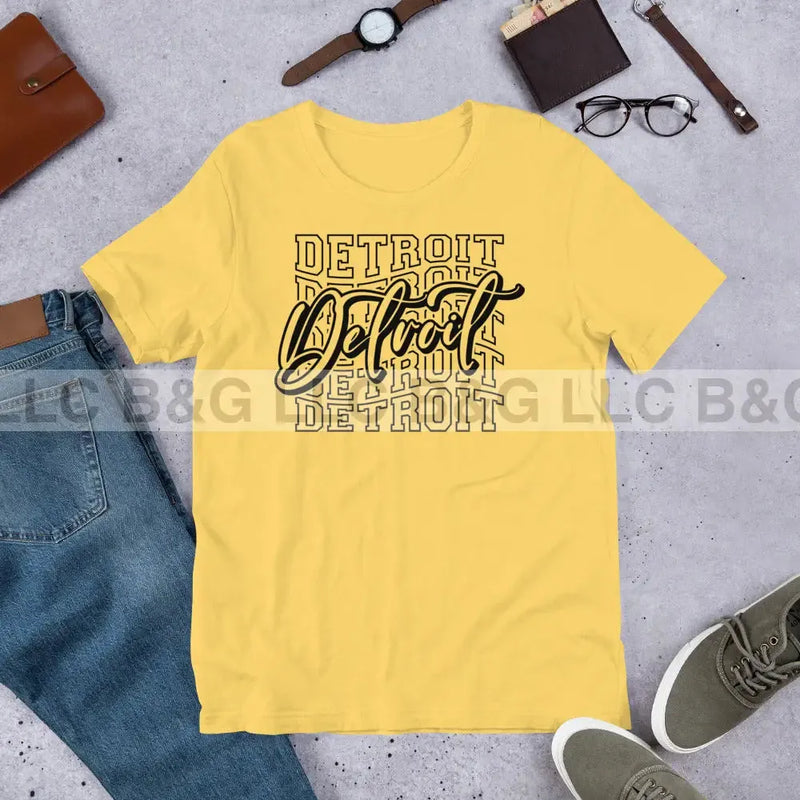 Cursive Detroit Unisex t-shirt