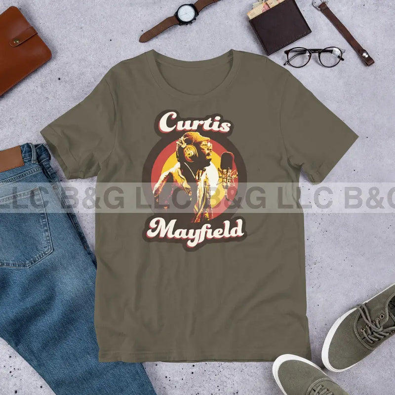 Curtis Mayfield Unisex T-Shirt Army / S T-Shirt