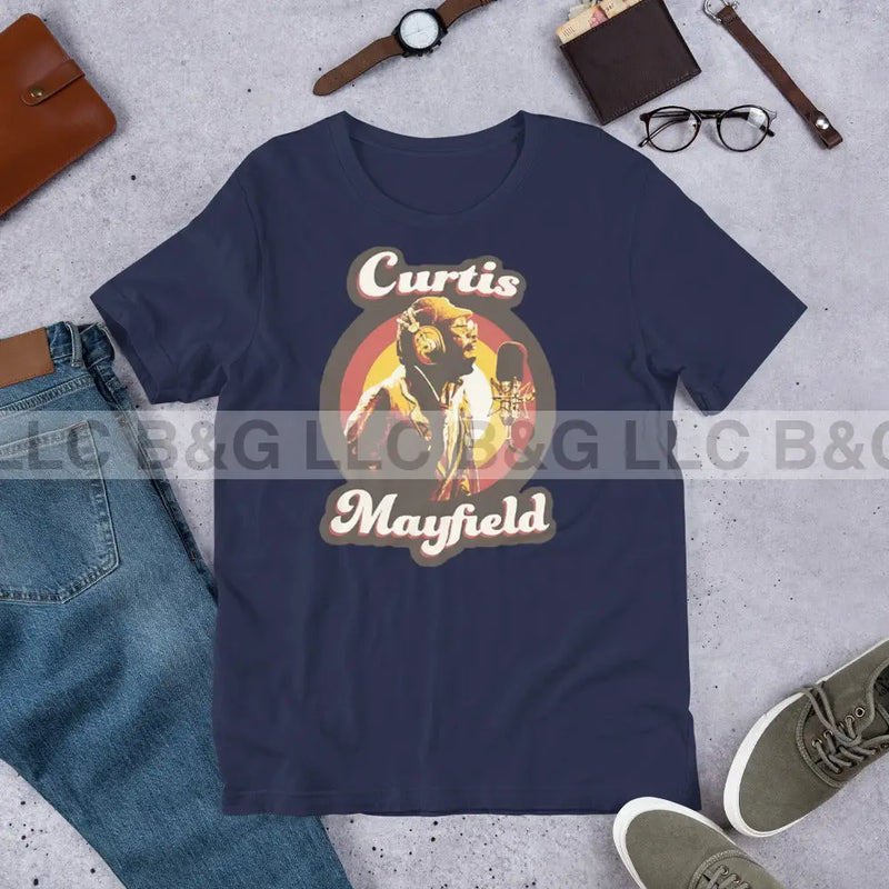 Curtis Mayfield Unisex T-Shirt Navy / Xs T-Shirt