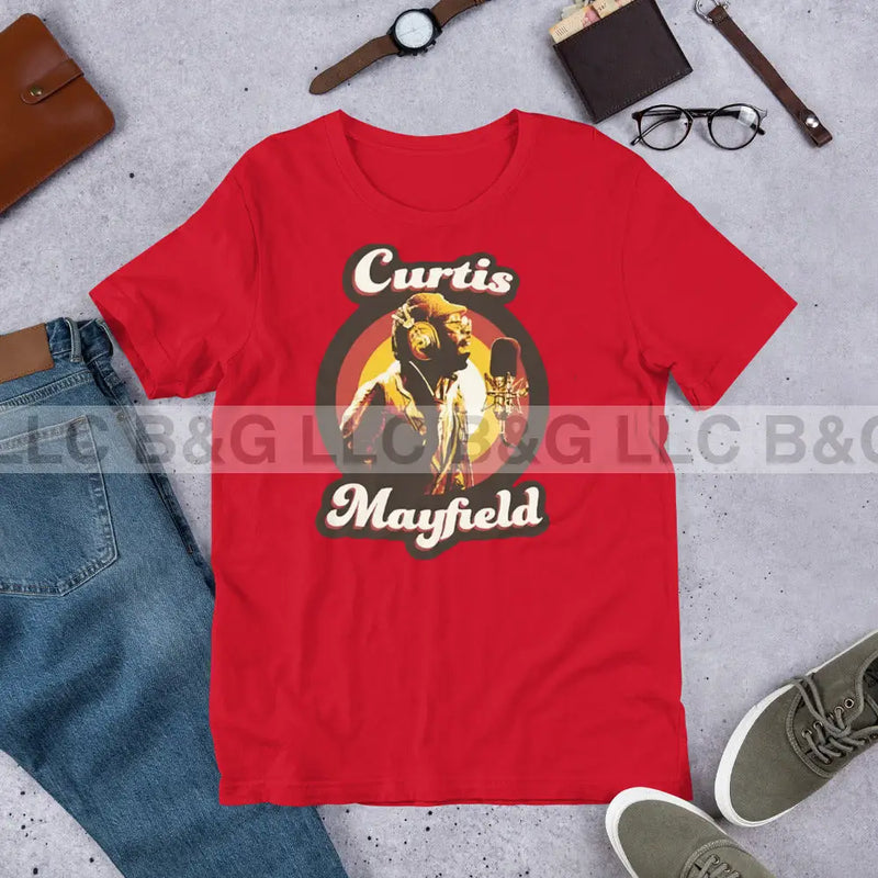 Curtis Mayfield Unisex T-Shirt Red / Xs T-Shirt