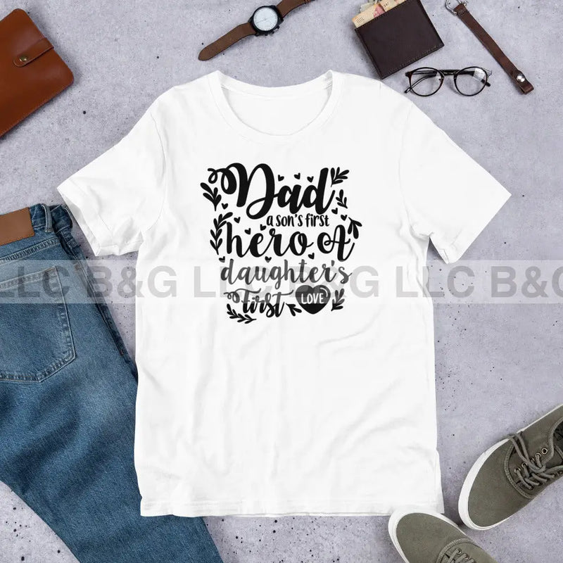 Dad a Sons first hero Unisex t-shirt