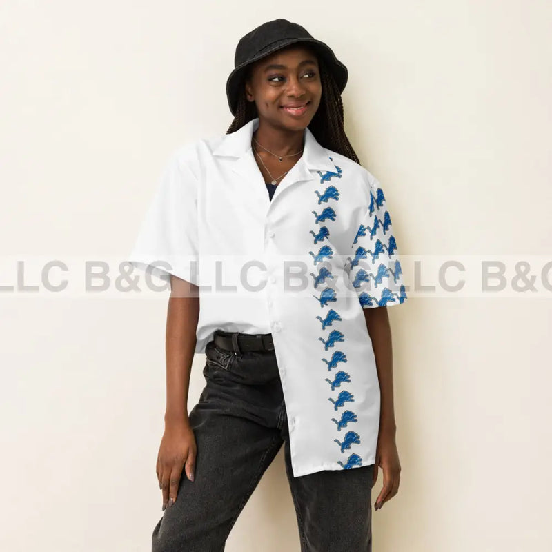 Detroit Lions Inspired Unisex button shirt