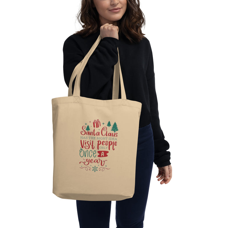 Santa Has the Right Idea Eco Tote Bag | Black & Gifted LLC