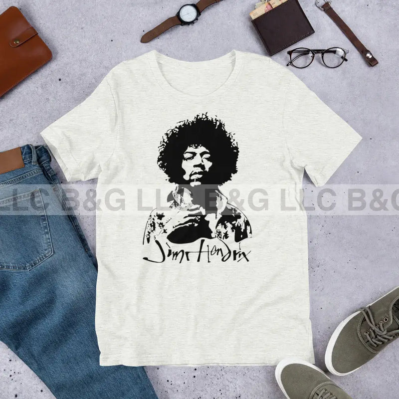 Jimi Hendrix Unisex T-Shirt Ash / S