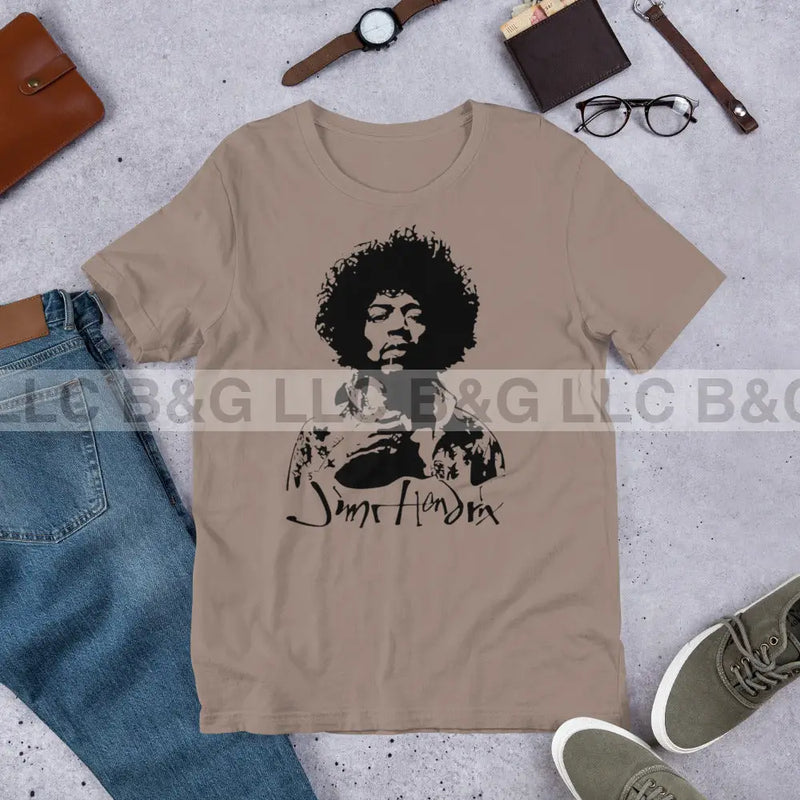 Jimi Hendrix Unisex T-Shirt Pebble / Xs