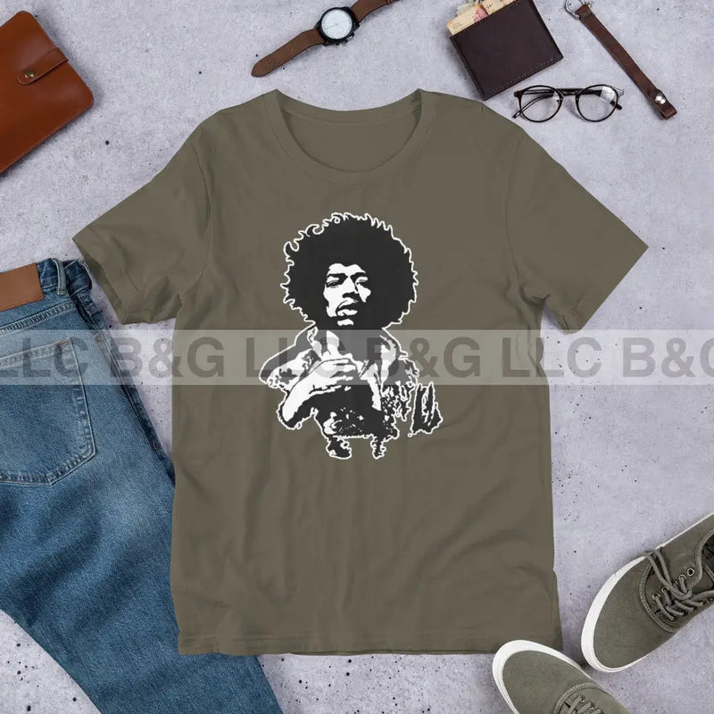 Jimmy Hendrix Unisex T-Shirt Army / S T-Shirt