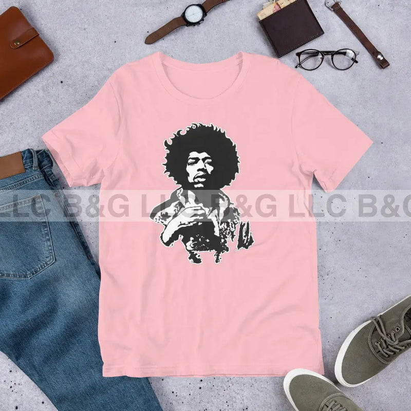 Jimmy Hendrix Unisex T-Shirt Pink / S T-Shirt