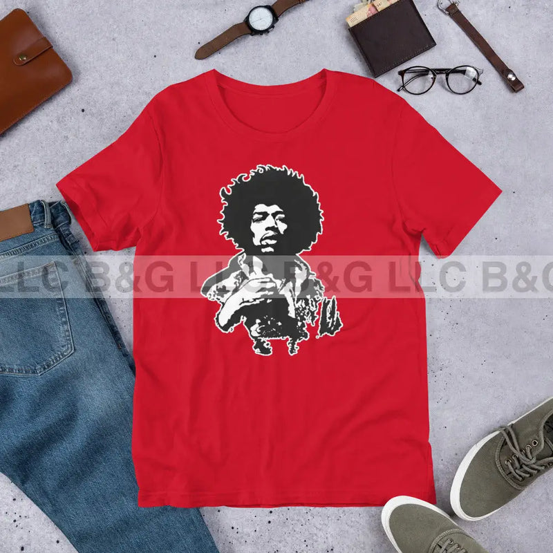 Jimmy Hendrix Unisex T-Shirt Red / Xs T-Shirt