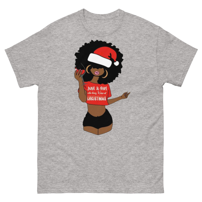 Just a Girl Who Loves Wine Christmas T Shirt