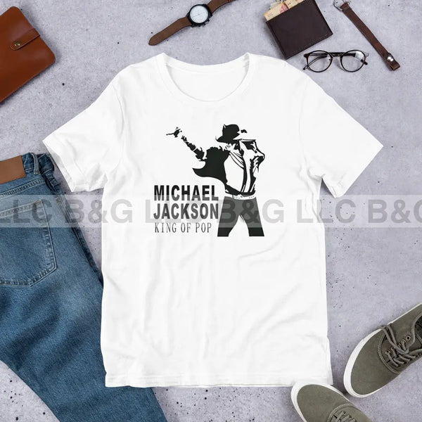 Michael Jackson King Of Pop Unisex T-Shirt White / Xs T-Shirt