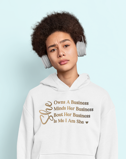 She Owns a Business Unisex eco raglan hoodie