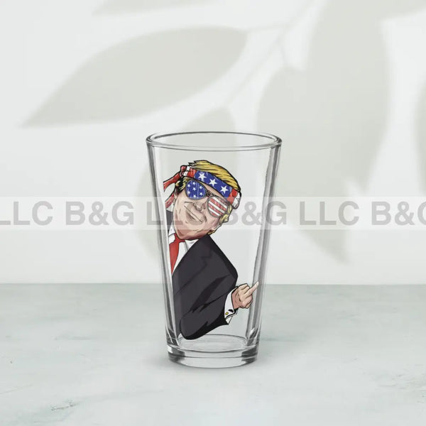 Trump Middle Finger Shaker Pint Glass