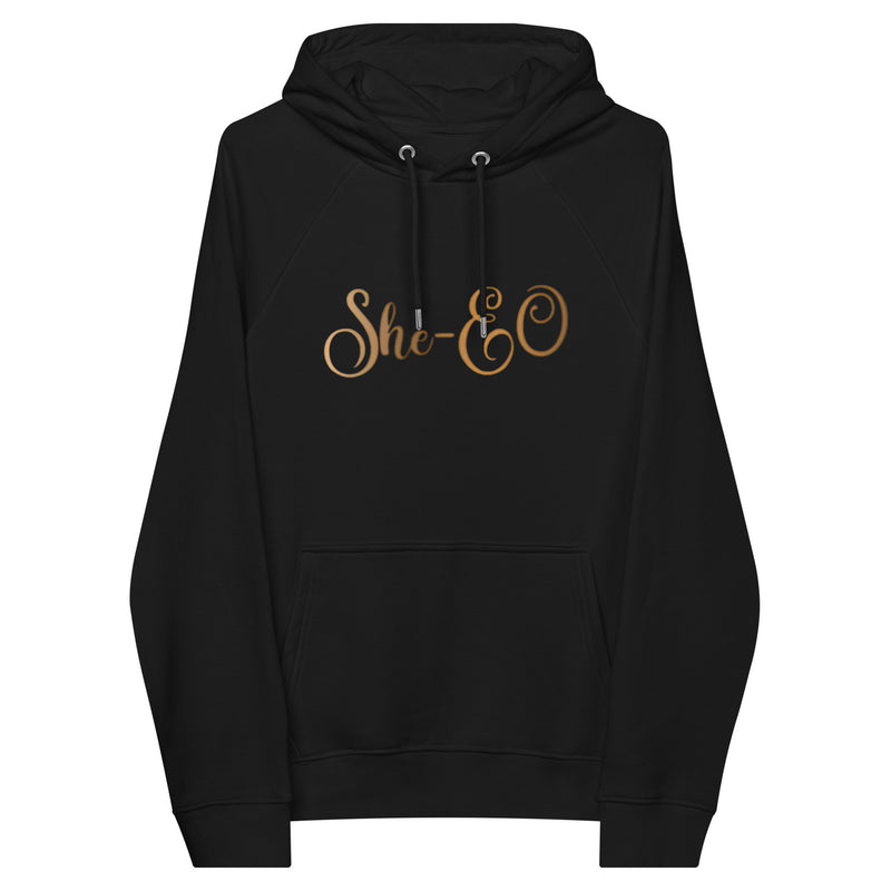 She-EO Unisex eco raglan hoodie